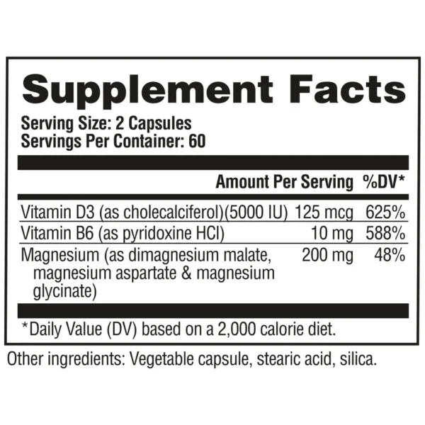 GAT Sport Nitraflex Pro Magnesium 120 Capsulas informacion nutricional