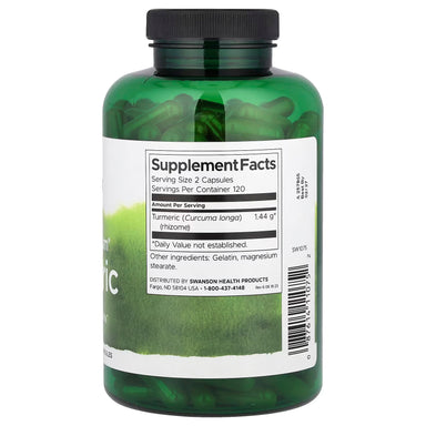Swanson Turmeric 240 cápsulas informacion nutricional
