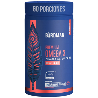 Birdmna Omega 3 - DHA 620mg & EPA 170mg - 120 Cápsulas