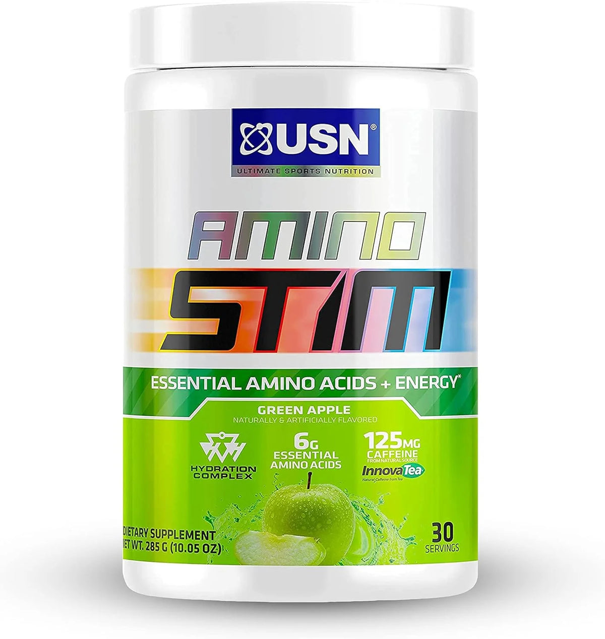 USN Amino Stim 30 servicios. Aminoácidos manzana verde
