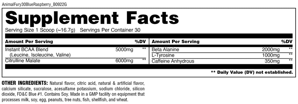 Universal Animal Fury 30 servicios informacion nutricional