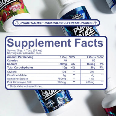 Pump Sauce Stim-Free Pre Entreno 32 servicios pink informacion nutricional