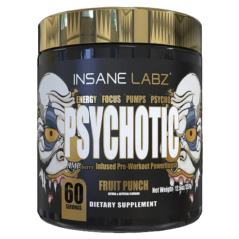 Insane Labz Psychotic Gold Pre Entreno 60 servicios fruit punch