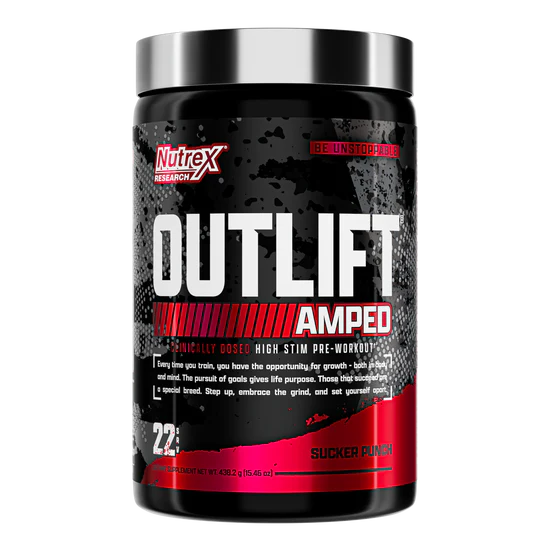 Nutrex Pre Entreno Outlift Amped 436g 22 Servicios sucker punch