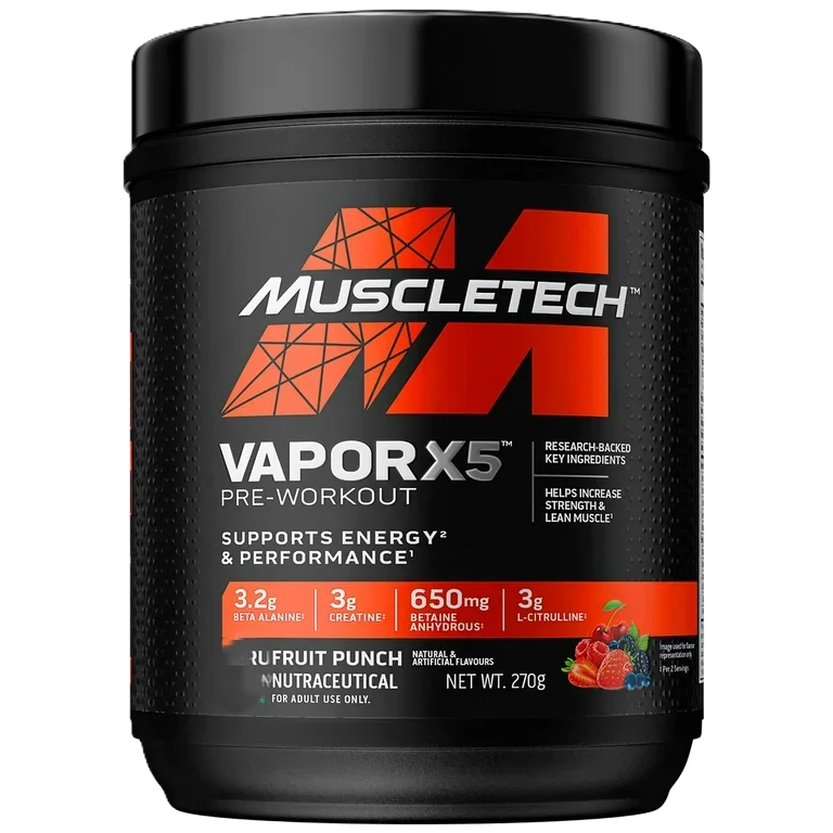 Muscletech Vapor X5 266g 30 servicios ponche de frutas