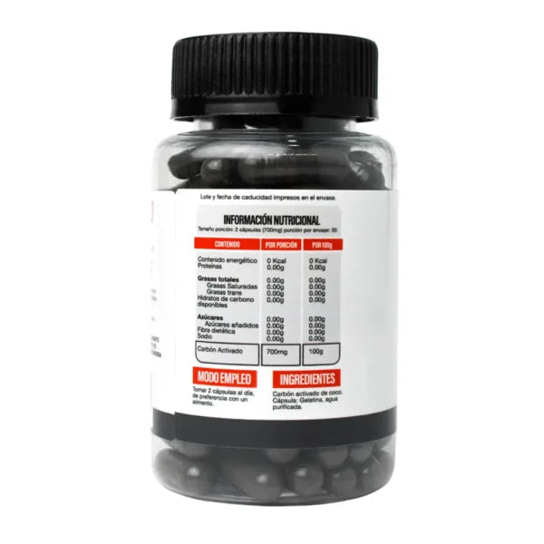 Superlabs Nutrition Carbón Activado 350 mg 100 capsulas Informacion nutricional