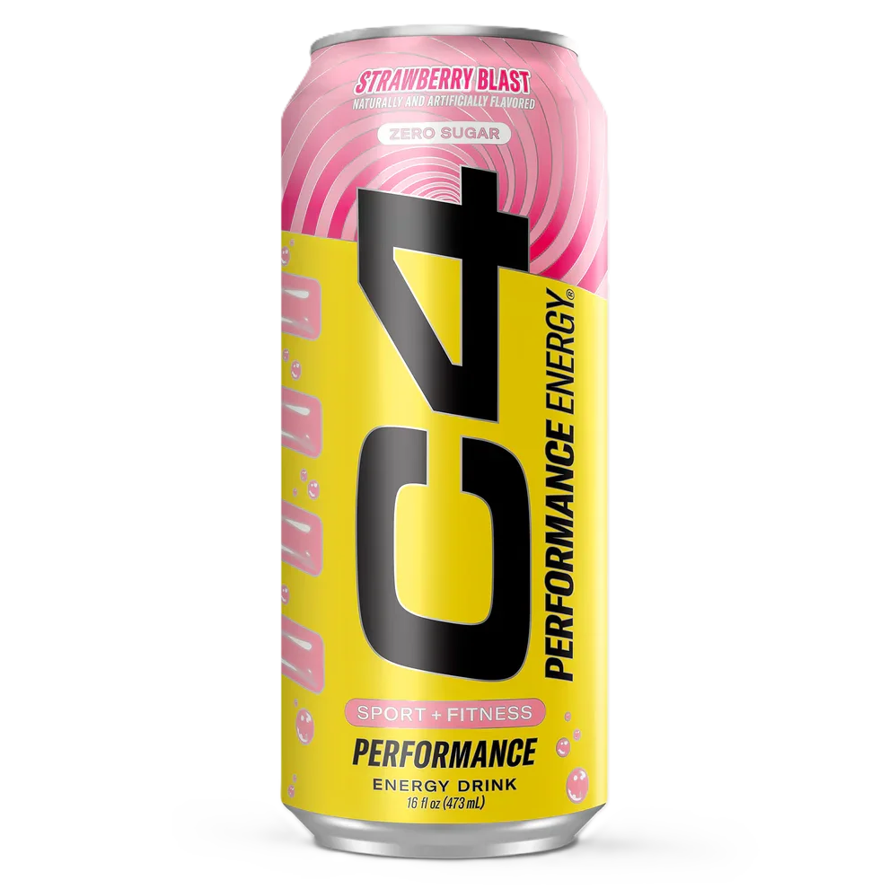 Cellucor c4 energy drink zero azucar 16 oz (12 latas) strawberry blast