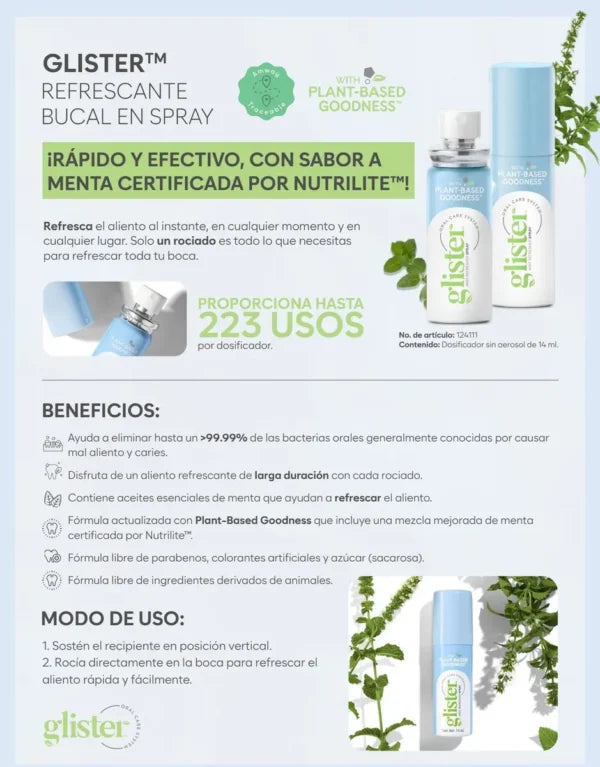 Glister Refrescante Bucal Spray 14ml Portada 2