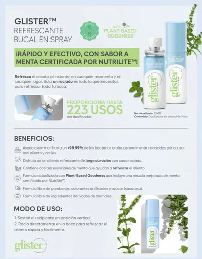 Glister Refrescante Bucal Spray 14ml Portada 2