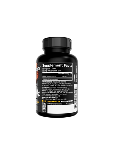 Mutant Caffeine 240 cap INFORMACION NUTRICIONAL