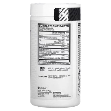 Cellucor P6 Alpha Test 60 Capsulas informacion nutricional