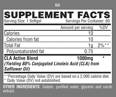 Nutrex Cla 90 Capsulas informacion nutricional