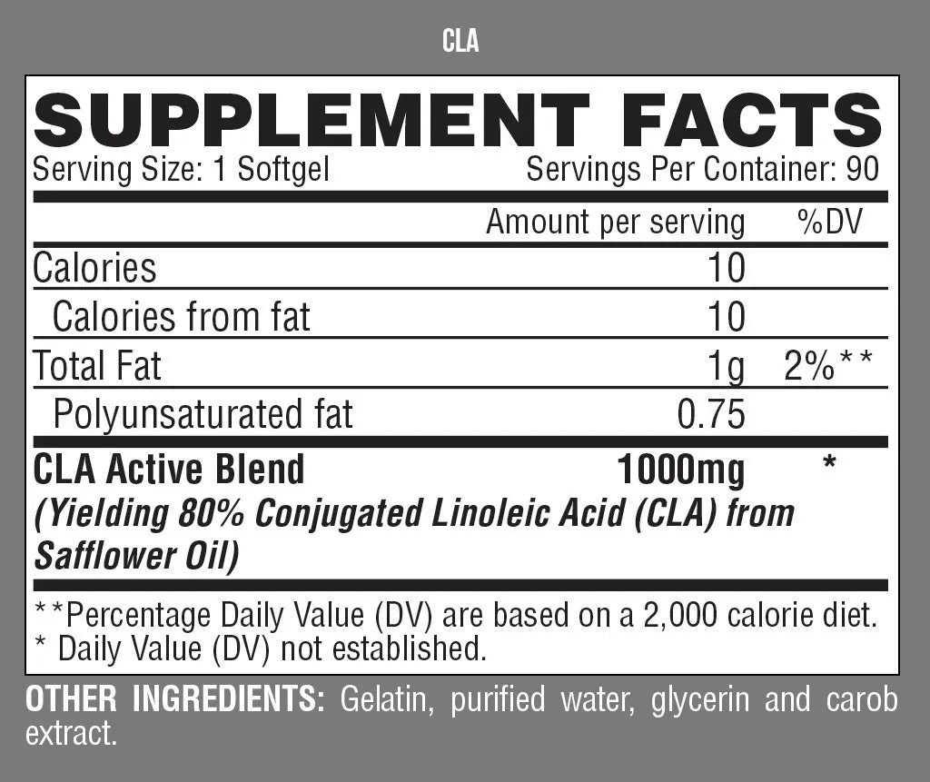 Nutrex Cla 90 Capsulas informacion nutricional