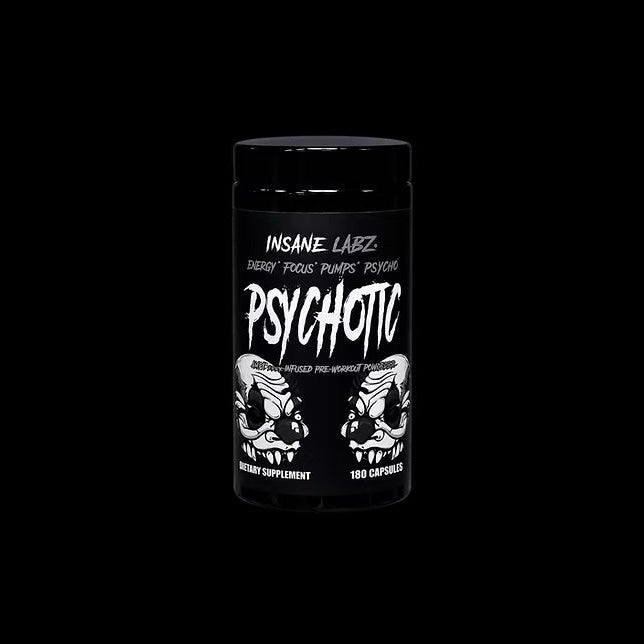 Insane Labz Psychotic Black Pre Entreno 180 Capsulas 30 Servicios