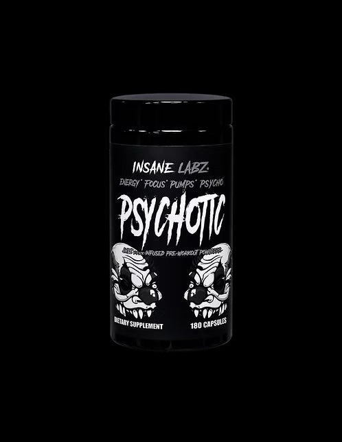 Insane Labz Psychotic Black Pre Entreno 180 Capsulas 30 Servicios