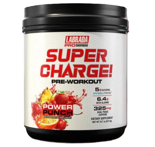 Labrada Nutrition Super Charge Pre Entreno 671gr 20 Servicios Power Punch Portada