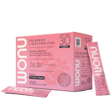 Wonu Colágeno + Electrolitos 30 Sobres De 12g c/u Sabor Frutos Rojos