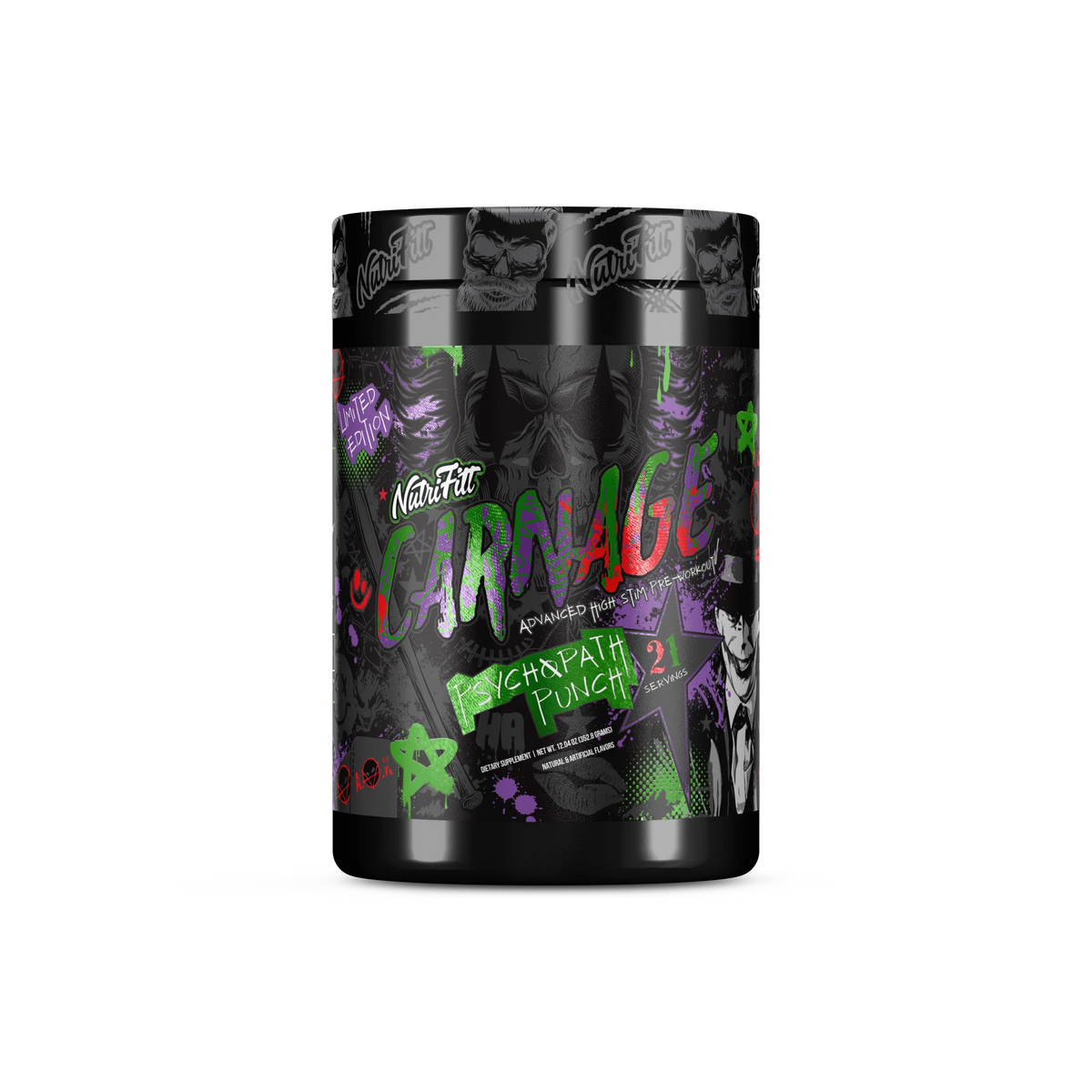 Nutrifitt Carnage Pre-Workout 21 Serv Psychopath punch