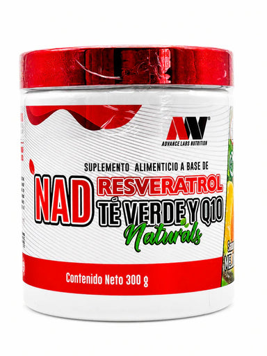 Advance Nutrition NAD, Resveratrol, Té Verde & Q10 60 Serv Sabor a Melon