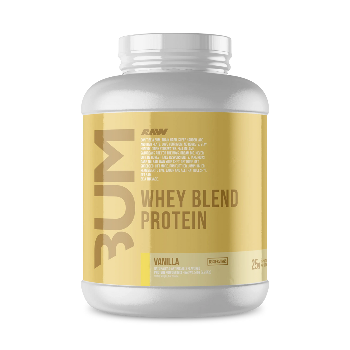 Raw Nutrition Proteina Bum Whey 5 Lbs 69 Servicios vainilla Portada