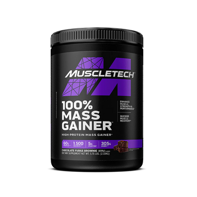 Muscletech 100% Mass Gainer 5.15lb Chocolate fudge brownie Portada