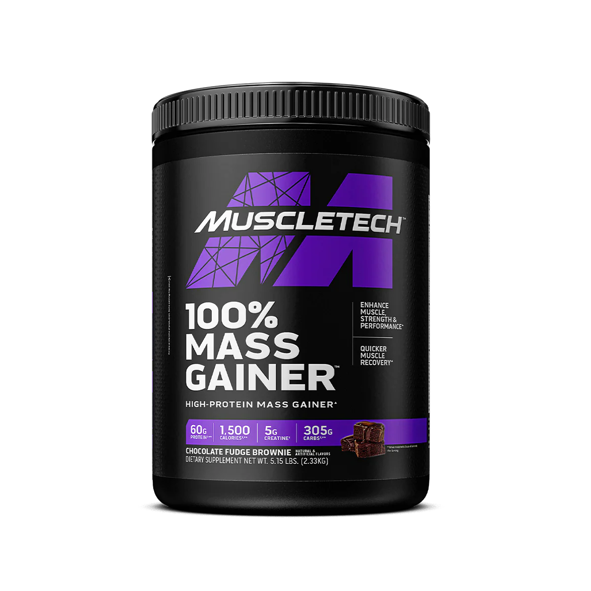 Muscletech 100% Mass Gainer 5.15lb Chocolate fudge brownie Portada