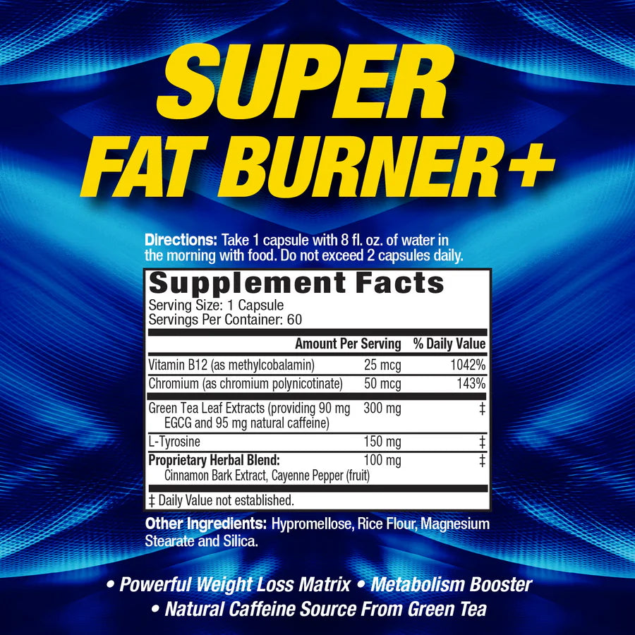MHP Super Fat Burner 60 Capsulas informacion nutricional