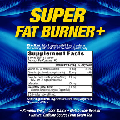 MHP Super Fat Burner 60 Capsulas informacion nutricional