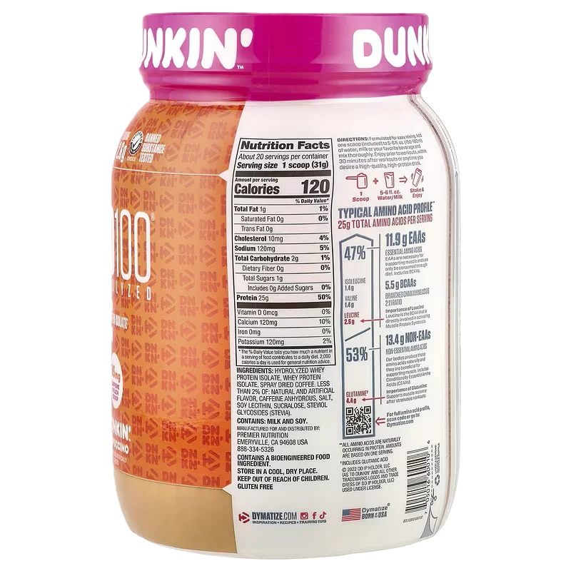 Dymatize Proteina Iso 100 1.4 Lbs Dunkin Cappuccino Portada 2