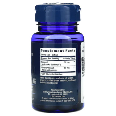 Life Extension CoQ10 100mg 30 Softgels informacion nutricional