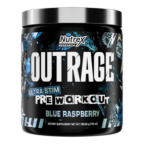 Nutrex Outrage Pre Workout 30 Serv Blue Raspberry