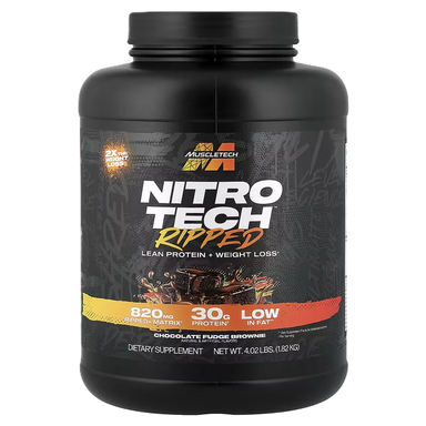 Musclemeds Proteina NitroTech Ripped 4 Lb 38 servicios chocolate brownie
