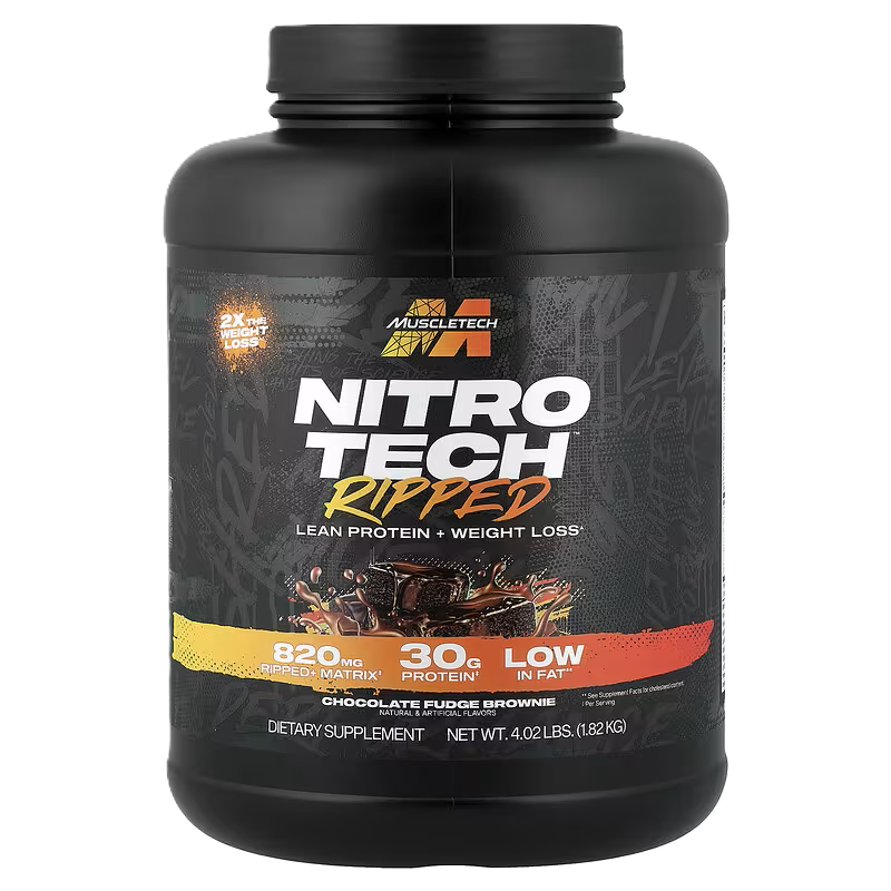 Musclemeds Proteina NitroTech Ripped 4 Lb 38 servicios chocolate brownie