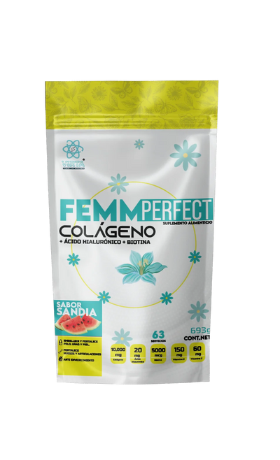 Virta Femm Perfect Colageno + Acido Hialuronico + Biotina 693g 63 servicios Sandia Portada