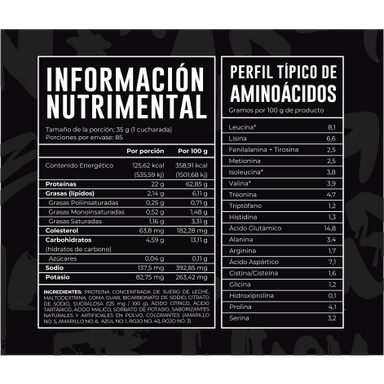 43 Supplements Proteina Whey 3kg informacion nutricional