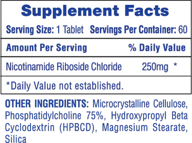 Hi Tech Liposomal NAD+ 60 Tabletas Informacion nutricional