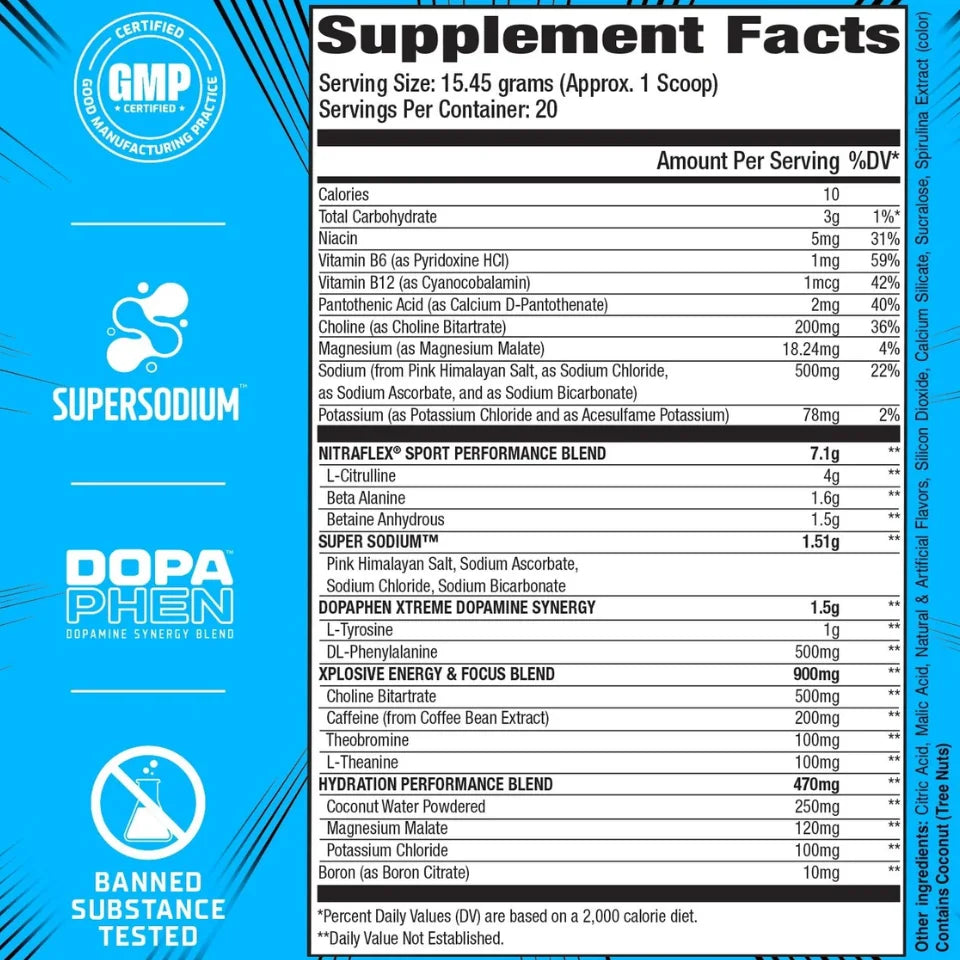 GAT Sport Nitraflex Sport Extreme 30 Servicios informacion nutricional