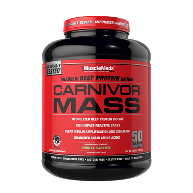 Musclemeds Proteina Carnivor Mass 5.9 libras vainilla caramelo