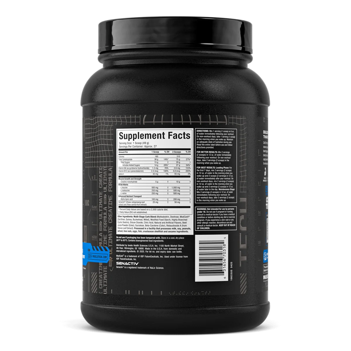 Muscletech Cell Tech 3 Lbs informacion nutricional