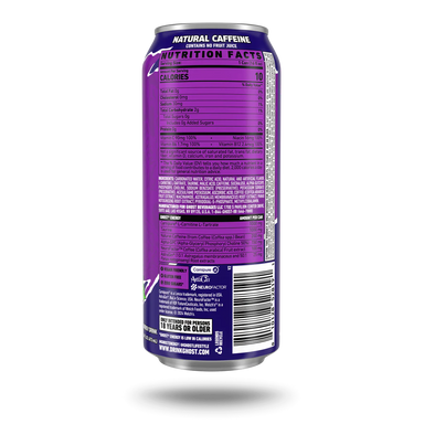 Ghost Energy Drink 16oz 12 Pack Welch's Grape Informacion nutricional