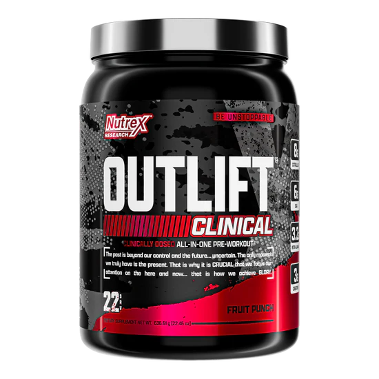 Nutrex Pre Entreno Outlift Clinical 22 Servicios ponche de frutas