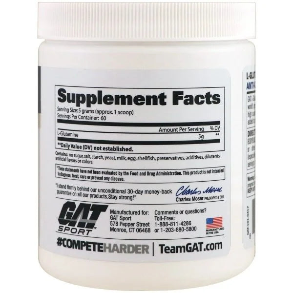 GAT Sport L-Glutamina 300Gr 60 Servicios informacion nutricional