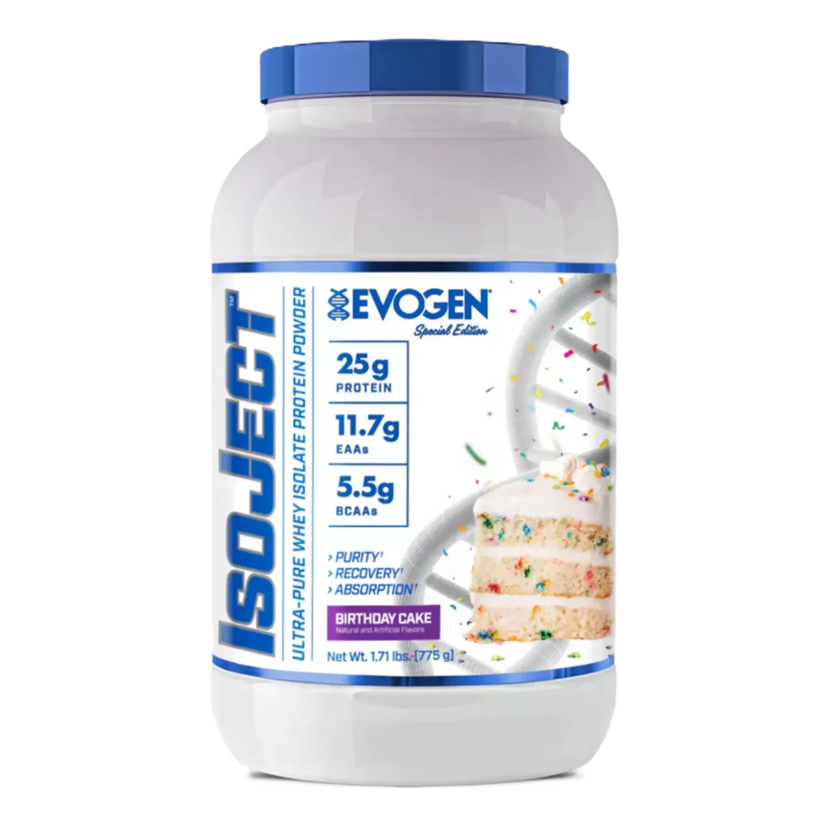 Evogen Proteina Isoject 2 lbs 28 Servicios birthday cake