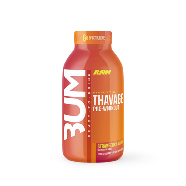 Raw Nutrition Thavage Drink Pre Entreno 12oz 12 Pack Fresa mango