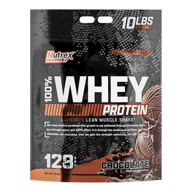 Nutrex Research Proteina 100% Whey 10 Lbs 134 Servicios Chocolate Portada