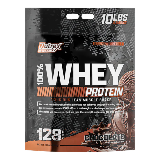 Nutrex Research Proteina 100% Whey 10 Lbs 134 Servicios Chocolate Portada
