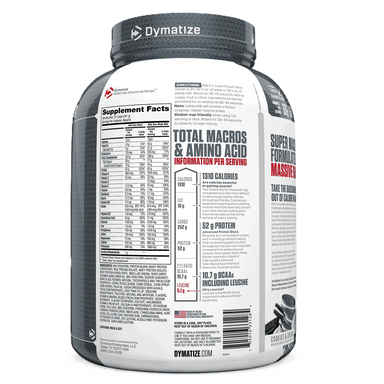 Dymatize Proteina Super Mass Gainer 6 Lbs informacion nutricional