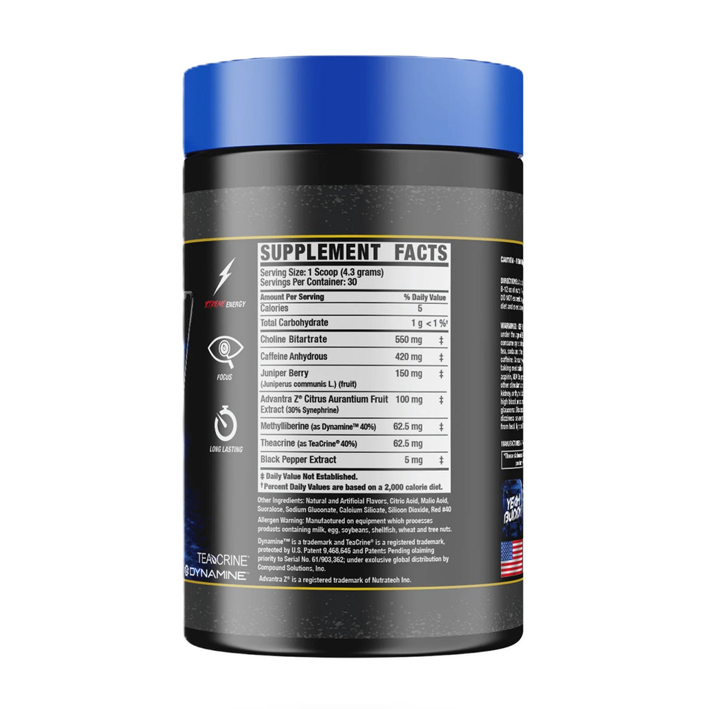 RC Yeah Buddy Xtreme 30servs informacion nutricional