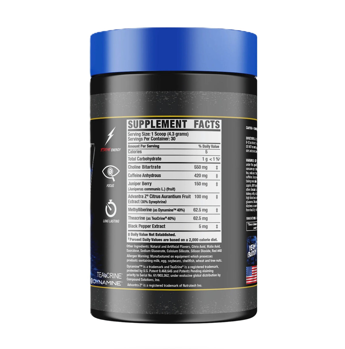 RC Yeah Buddy Xtreme 30servs informacion nutricional
