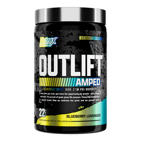 Nutrex Pre Entreno Outlift Amped 436g 22 Servicios blueberry lemonade